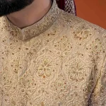Golden Silk Sherwani (S 13)