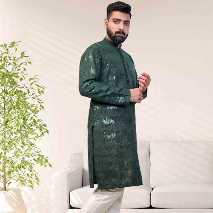 Green Embroidered Kurta Pajama (KP 3) - Image 1