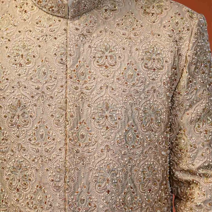 Golden Silk Sherwani (S 13) - Image 6