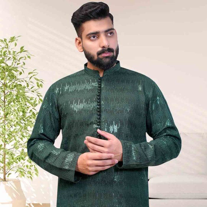 Green Embroidered Kurta Pajama (KP 3) - Image 6
