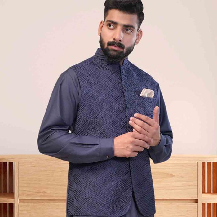 Blue Tropical Multihead Waist Coat (WC 3) - Image 1