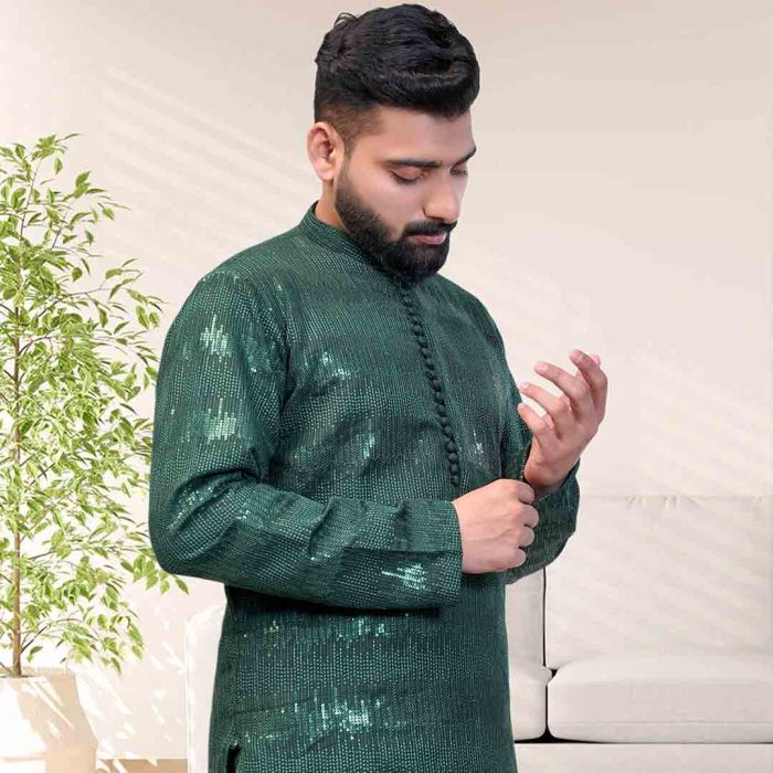Green Embroidered Kurta Pajama (KP 3) - Image 2