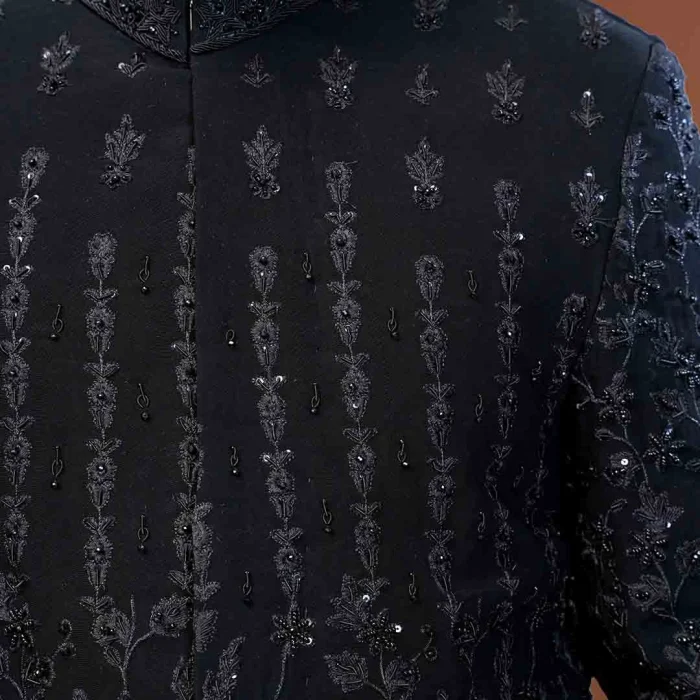 Black Tropical Sherwani (S 10)