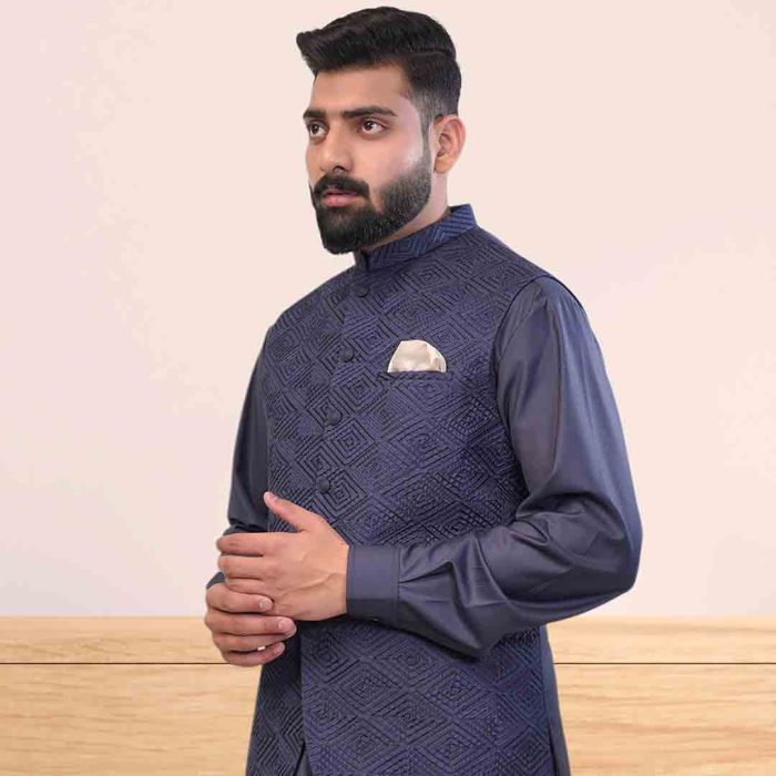 Blue Tropical Multihead Waist Coat (WC 3) - Image 3