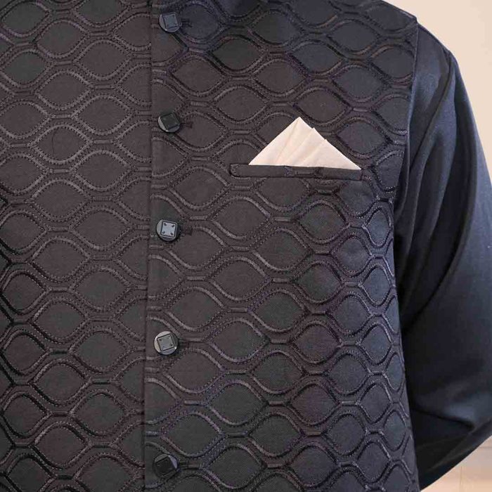 Black Tropical Multihead Waist Coat (W 5) - Image 4