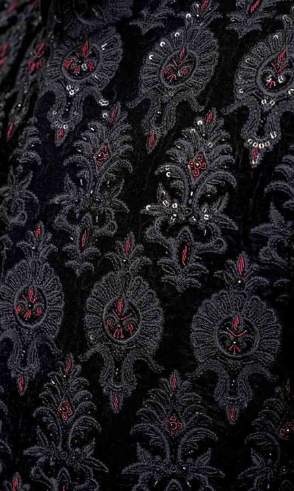 Black Velvet Sherwani (S 16)