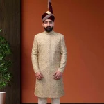 Golden Silk Sherwani (S 13)
