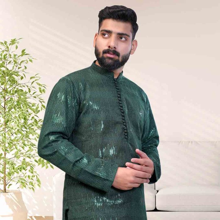 Green Embroidered Kurta Pajama (KP 3) - Image 5