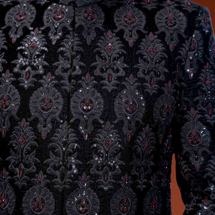 Black Velvet Sherwani (S 16) - Image 4