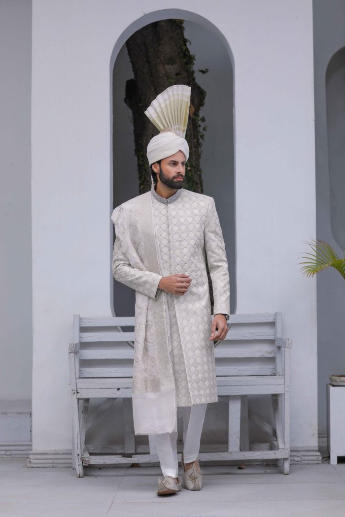 Light Grey Premium Sherwani (S 4) - Image 1