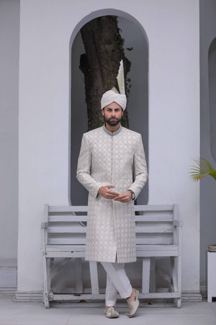 Light Grey Premium Sherwani (S 4) - Image 2
