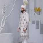 Korean Silk Grey Sherwani (S 7)