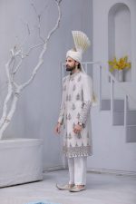 Korean Silk Grey Sherwani (S 7)