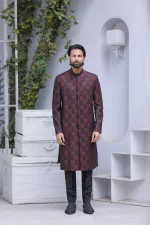 Black & Maroon Sherwani (S 8)