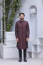 Black & Maroon Sherwani (S 8)