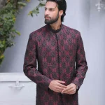Black & Maroon Sherwani (S 8)