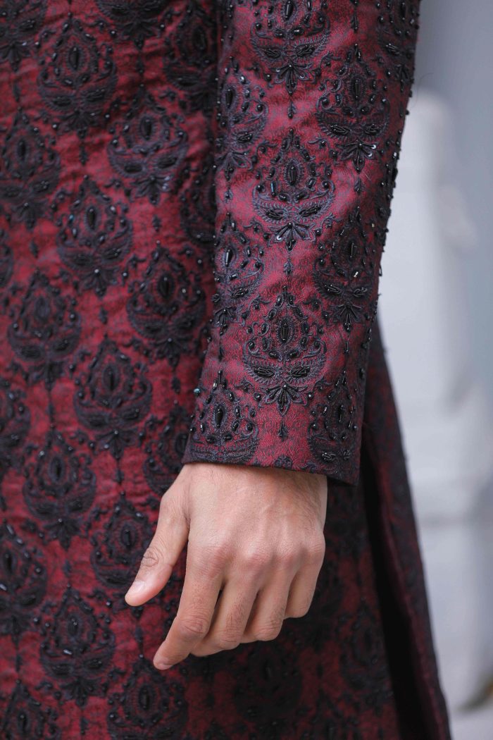 Black & Maroon Sherwani (S 8) - Image 8