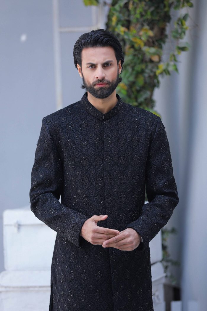 Classic Black Sherwani (S 6) - Image 5