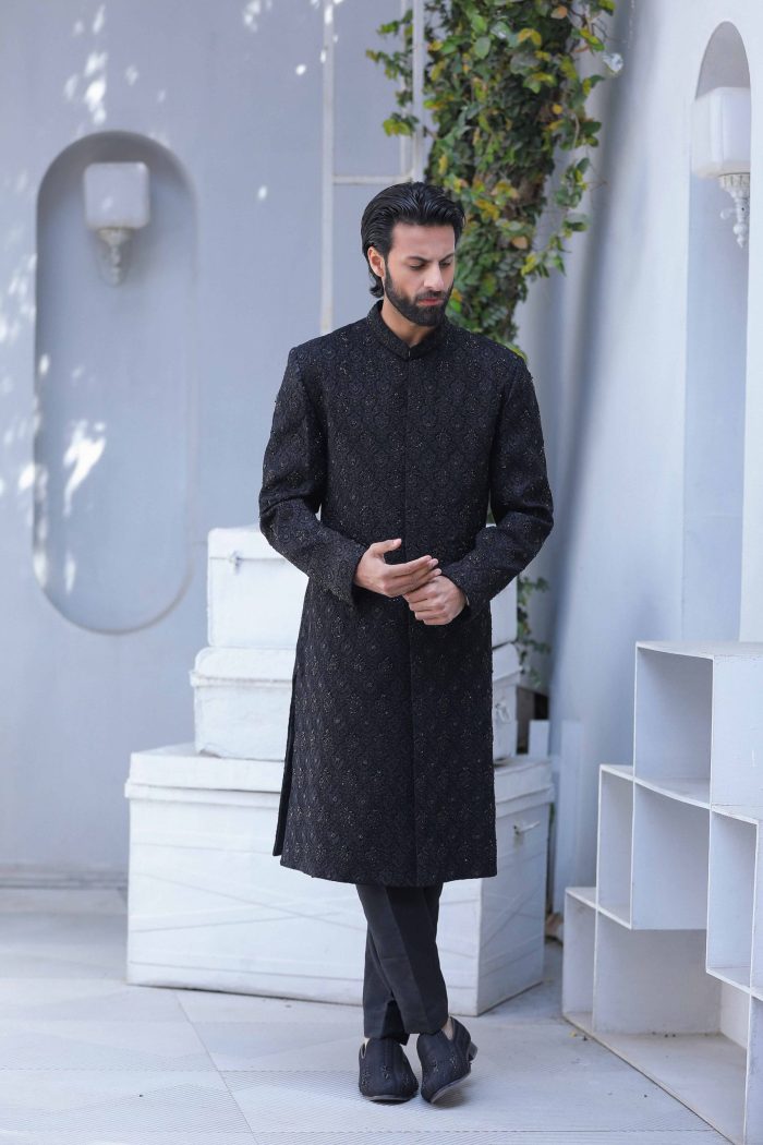 Classic Black Sherwani (S 6) - Image 6
