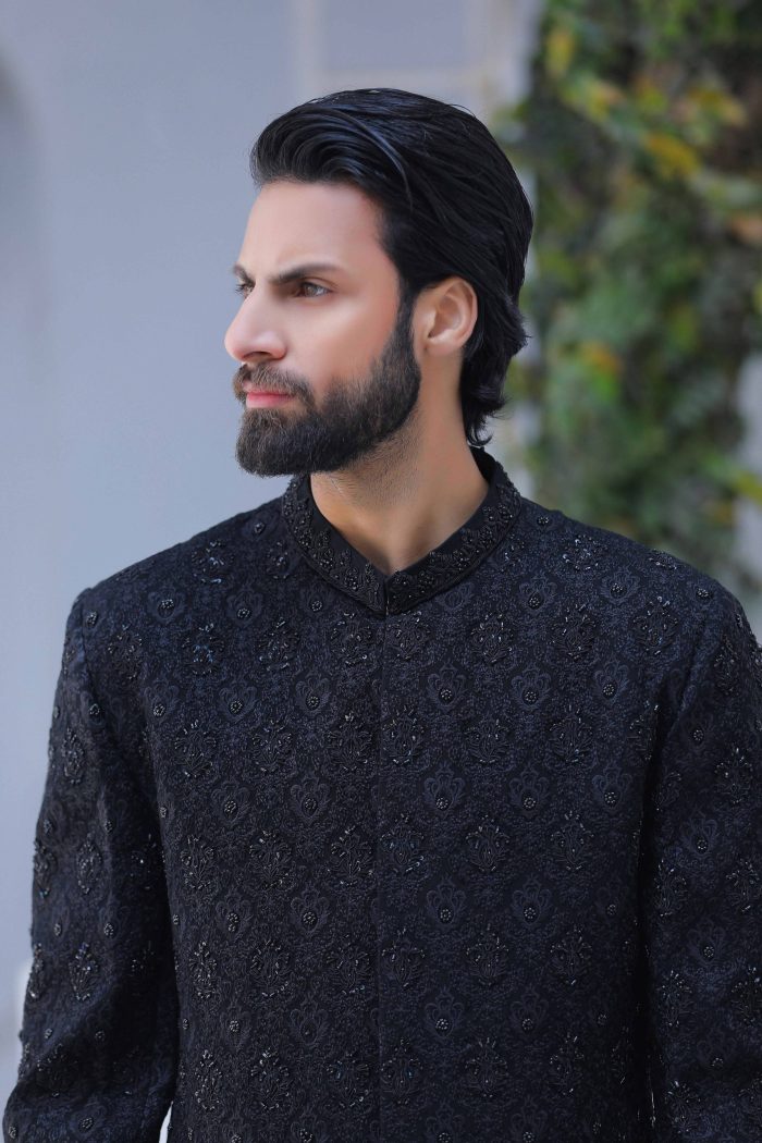 Classic Black Sherwani (S 6) - Image 9