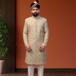 Golden Silk Sherwani (S 13)