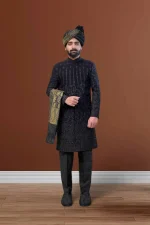 Black Tropical Sherwani (S 10)