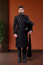 Black Velvet Sherwani (S 16)