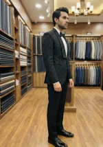 Black Tropical Digital and Hand-made Designer Suit