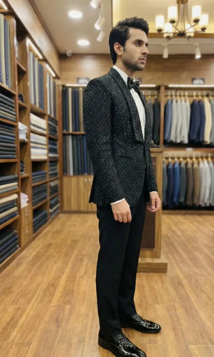 Black Tropical Digital and Hand-made Designer Suit