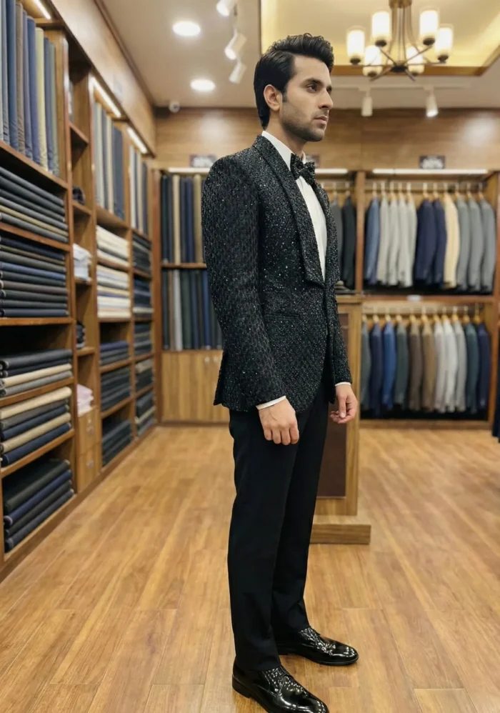 Black Tropical Digital and Hand-made Designer Suit