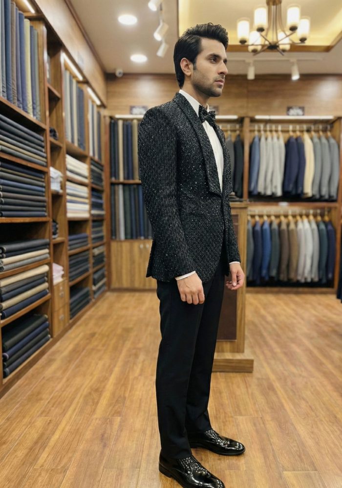 Black Tropical Digital and Hand-made Designer Suit (ds-6) - Image 3