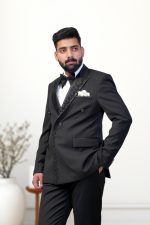 Black Tropical Hand-made Designer Suit (ds-5) - Image 3