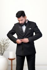 Black Tropical Hand-made Designer Suit (ds-5) - Image 2