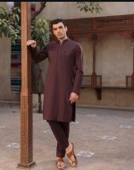 Men's Coffee Brown Cotton Kurta Pajama Set - Slim Fit Ethnic Wear