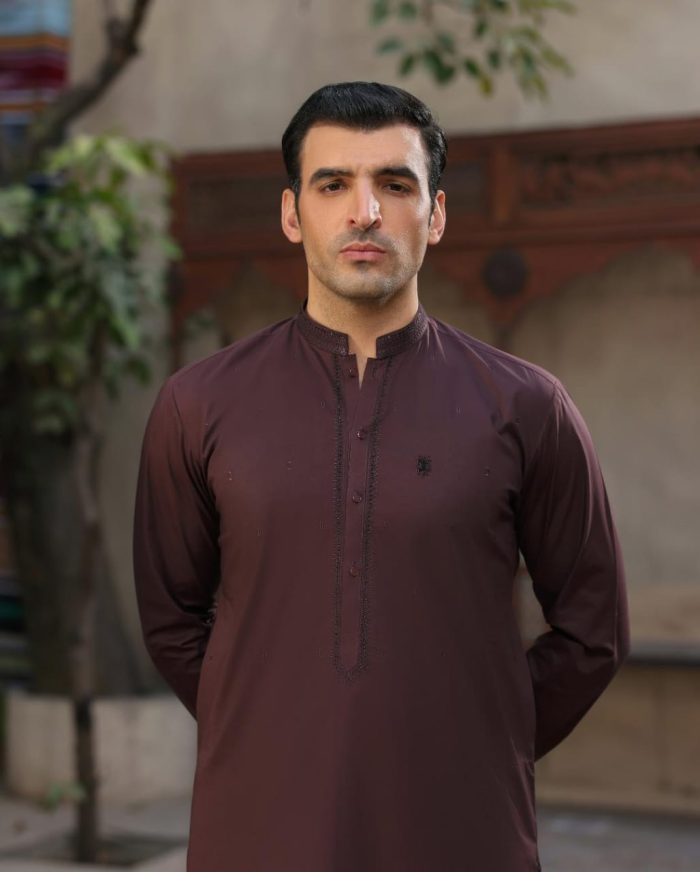 Men's Coffee Brown Cotton Kurta Pajama Set - Slim Fit Ethnic Wear - Image 2