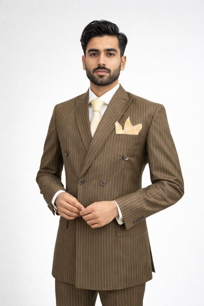 Mustard Brown 3 Piece Suit (pc-1) - Image 2
