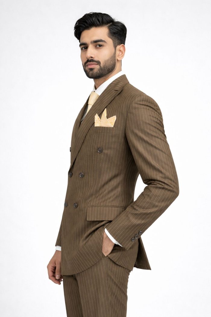 Mustard Brown 3 Piece Suit (pc-1) - Image 3