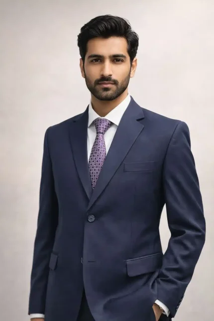 Luxury Navy Blue Pant Coat