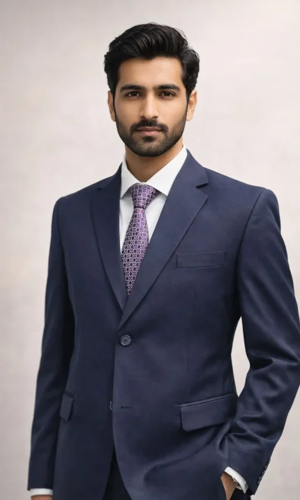 Luxury Navy Blue Pant Coat