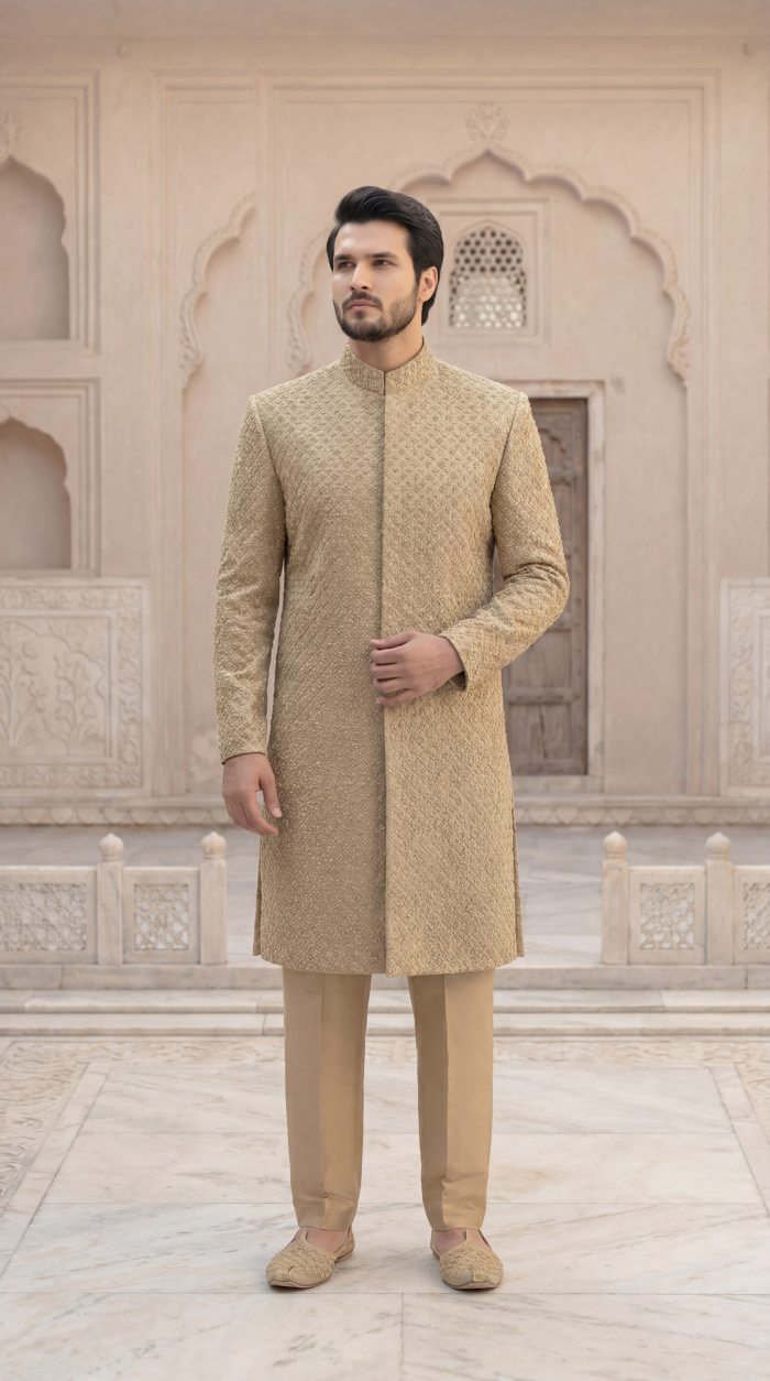 Antique Gold Sherwani for Men