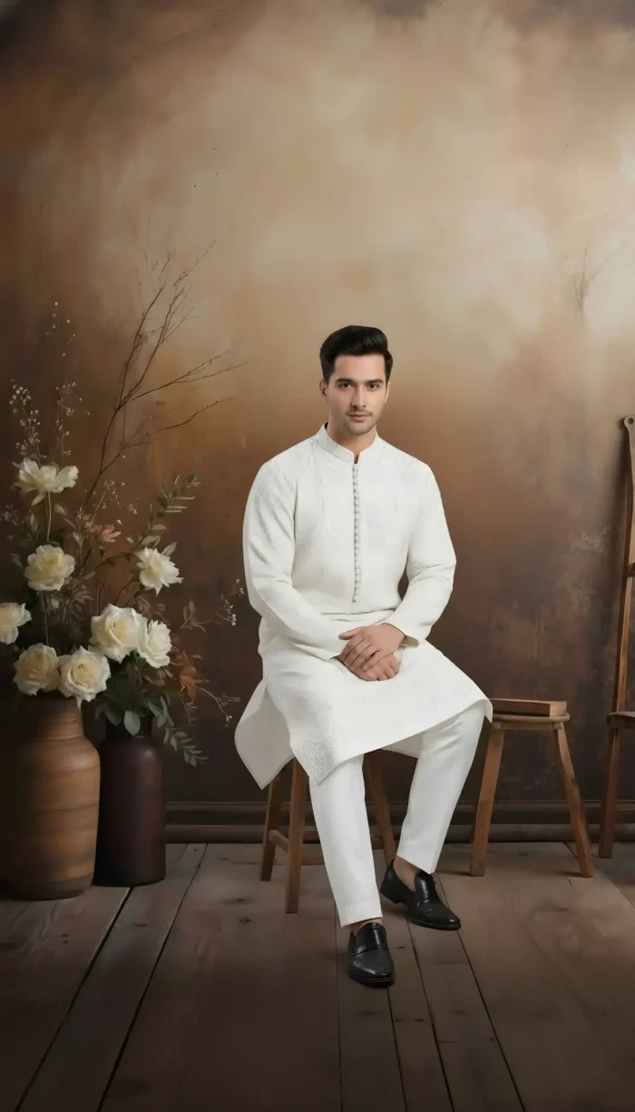 Kurta pajama with silk lining for men in premium fabric
