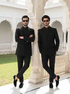 Home 12 Step into timeless elegance with this luxurious black prince coat crafted from premium Tropical fabric. Designed for modern gentlemen who appreciate royal fashion,