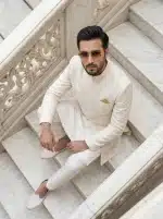 Best Regal Ivory Viscose Silk Prince Coat in 2026 (P-17) - Image 4