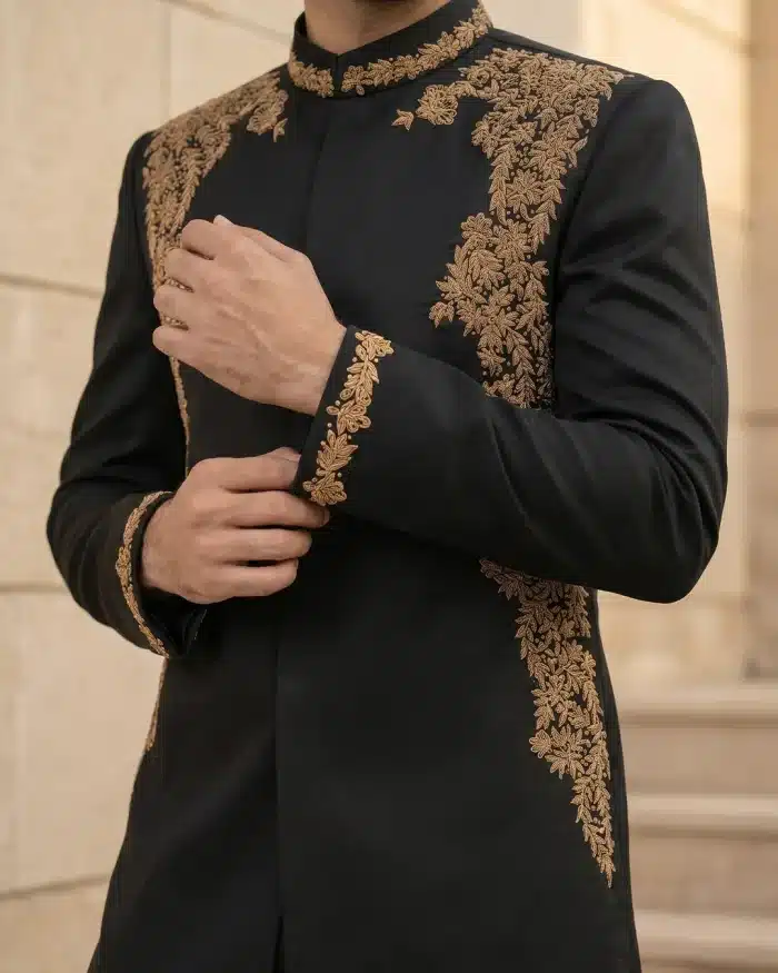 midnight royal sherwani embroidered - best of 2026 (S-26) - Image 2