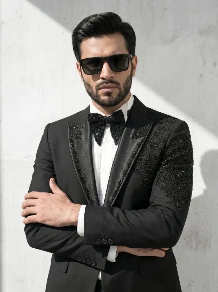 Luxury Handmade Black Designer Suit – Premium Light Wool Elegance(Pc-05) - Image 4