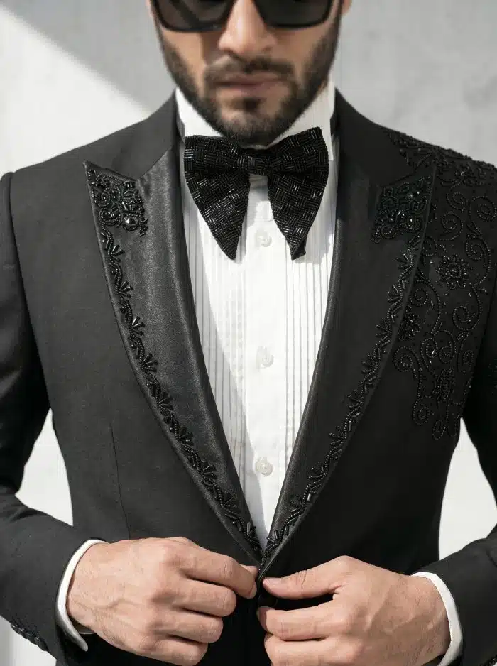 Luxury Handmade Black Designer Suit – Premium Light Wool Elegance(Pc-05) - Image 3