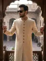 Jamawar Sherwani – 2026 Luxury Handmade Embroidered Sherwani(S-27) - Image 6