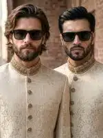 Fabric Jamawar Embroidery Handmade Sherwani – 7 Stunning Features for a Royal Look(S-27) - Image 3