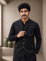 Luxury Black Waistcoat Shalwar Kameez 7 Premium Features for a Timeless Ethnic Look (W-20) - Image 3