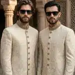 Step into timeless elegance with our Fabric Jamawar Embroidery Handmade Sherwani, crafted for grooms and gentlemen who appreciate luxury and tradition.